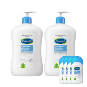 세타필 젠틀 바디워시 리프레싱 1000ml 2개 + 미니 바디워시 50ml 4개 증정
