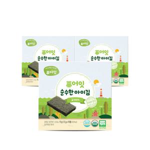 퓨어잇 오가닉 순수한 아이김 김100 무조미김 유기농 아기반찬 3팩세트