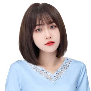 GBKING 수제 100% 인모가발 정수리 앞머리 가발 부분가발 가르마 가발  여자 부분가발 여성 인모가발