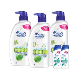 헤드앤숄더 애플프래쉬 샴푸 850ml 3개 + 미니샴푸 2개 s
