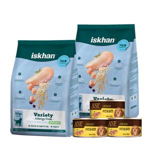 이즈칸 강아지사료 독 버라이어티 알러지프리 (총 5kg+ANF 캔3개)