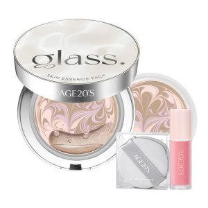 AGE20S 글래스스킨 에센스팩트 글로우 21호/23호  (본품1+리필1)+증정(미니블러셔+퍼프)