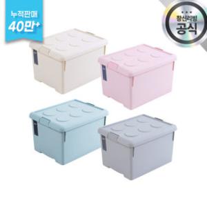 (1+1) FRANCO 리빙박스 62L 5종컬러 / 대형리빙박스 플라스틱 정리함 학교 사무실 정리박스 블럭 레고모양