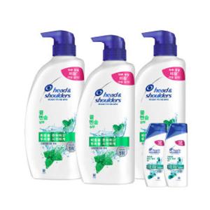 헤드앤숄더  쿨 멘솔 샴푸850ml 3개 + 미니샴푸 2개 s