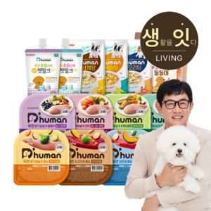 (최저가딜) 듀먼 강아지화식 50g 10종 30팩 간식모음전/습식 화식사료 노견자연식 2개사면 3천원할인