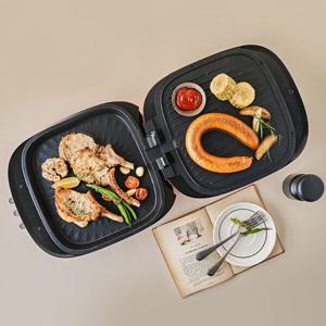 더블몬스터 초대형 양면그릴팬 통구이 양면팬 논스틱 코팅팬 1400W 빠른 조리 그릴팬 아이큐샵