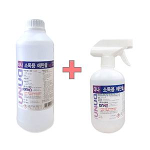 다나제약 소독용 에탄올 (83%) 공간소독 살균 알코올 1L 1개 + 500ml 1개 세트상품