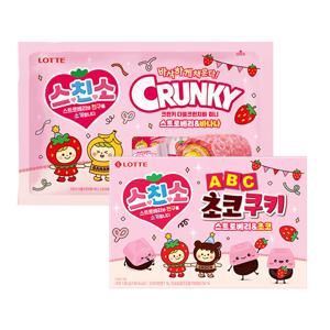 스친소 ABC 초코쿠키 스트로베리초코 130g 1개 + 더블크런치바 딸기바나나 313.5g 1개