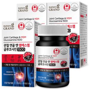 MSM 엠에스엠 조인트 글루코사민 60정 3병 3개월분