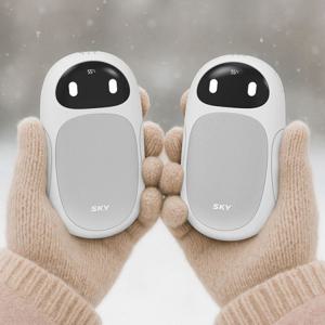 케어 로보 듀얼 충전식 손난로 / 휴대용 USB C타입 전자 핫팩 2in1 귀여운 로봇 캐릭터 손난로