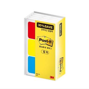 3M 포스트잇 플래그 파일바인더용 686-5A 알뜰팩 / 686-BRY 3개 + 686-PGO 2개