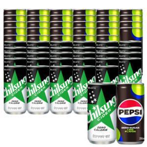 펩시제로 210ml 30캔 +사이다제로 210ml 30캔 제로칼로리 / 다이어트 콜라 / 청량음료 / 탄산음료 / 탄산