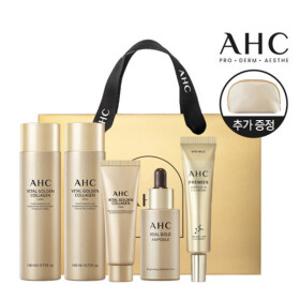 (30%쿠폰+10%결제할인) AHC 바이탈 골든 콜라겐 5종 풀기초 시너지 세트 +(증정)골드 파우치