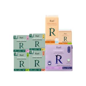 라엘 유기농 순면커버 생리대 7팩(소/중/대/오버/입오버/탐폰/라이너)