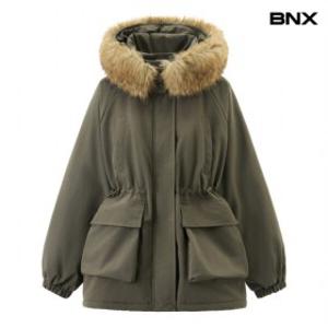 비엔엑스. 윈터 퍼 후드 집업 야상 점퍼 (BX4JP051L0)