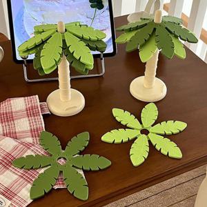 트로피컬 야자수 분리형 실리콘 냄비받침대 인테리어 컵받침 귀여운 나무 트리모양 집들이 선물