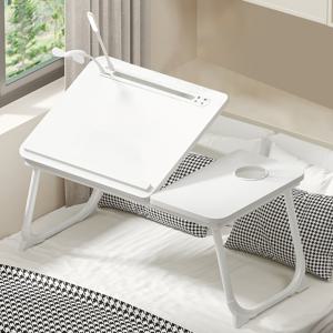 접이식 5단 각도조절 베드테이블 좌우 분리형 데스크톱 (컵 받침과 USB 포함)