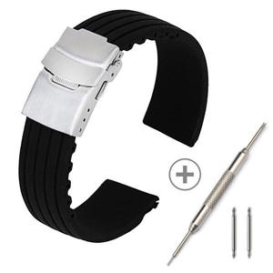 아쿠아 우레탄 러버밴드 블랙 실리콘 방수시계줄 시계핀+교체공구증정