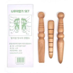 나무지압봉 3종세트 혈자리 지압봉 셀프마사지 괄사 안마봉