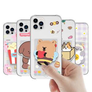 스마트톡 카드수납 투명 젤리케이스 갤럭시S24 S23 S22 S21 노트20 퀀텀 A53 A34 A33 A24 A52 아이폰15 14