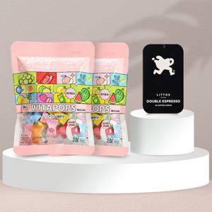 씹어먹는 커피 리토스 더블 에스프레소 15gX4통 + 무설탕 비타민C 샤오커오라 캔디 60gX2봉