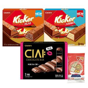 크라운제과 초콜릿 3번들(디샤가나슈+키커바가나슈+크리미밀크)  + 크라운제과 핫팩 1개 증정
