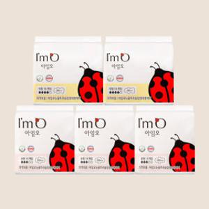 BEST 구성 아임오 뉴 유기농 생리대 중형 3팩 + 대형 2팩