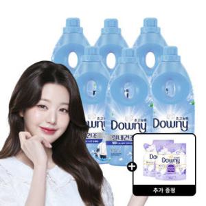 다우니 삶음탈취 민트/시트러스 초고농축 섬유유연제 본품/1L 6개 +다우니 화이트 머스크 200mL 2개