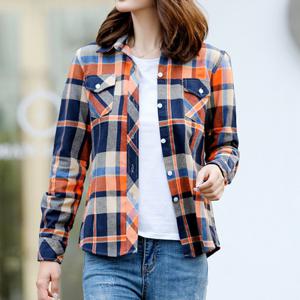 홍딸기 여성 체크 남방 셔츠 블라우스 면 봄 가을 겨울 간절기 기본핏