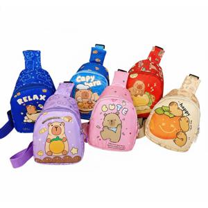 휴대용 카피바라 크로스백 5개 세트 슬링백 미니 가방 어린이집 유치원 초등 학생 학교 단체 선물