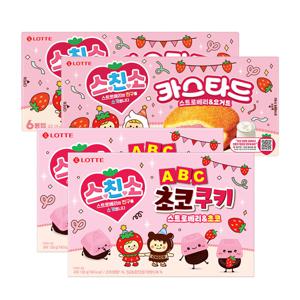 스친소 카스타드 스트로베리요거트 126g 2개 + ABC 초코쿠키 스트로베리초코 130g 2개