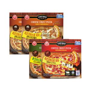 오뚜기 크러스트 피자 혼합 4판(갈릭고르곤졸라2+시그니처익스트림1+페페로니디럭스1)