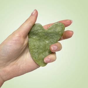 멜팅 림프순환 얼굴붓기 그린 하트 경락 옥 괄사 마사지기 (멜팅이브 자체제작)