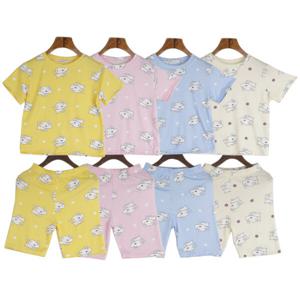 1+1 봄 여름 아동 짱구 반팔 잠옷 세트 스판 흰둥이 유아 어린이 키즈 아동용 홈웨어