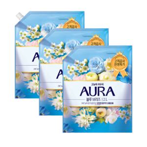아우라 고농축 섬유유연제 블루 브리즈 2L 3개