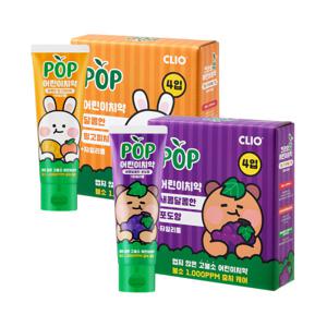크리오 팝 고불소 충치케어 주니어 치약 90g x 8개입 (망고피치향+포도향)