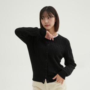 울블렌드 라운드넥 케이블 카디건_SPCKF4TG01 2026 스파오 봄준비