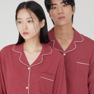 안파 커플 잠옷 파자마 홈웨어 수면 면 체크 긴팔 신혼부부 선물 클래식 ANPA50