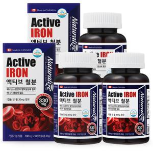 액티브 철분 철분제 330mg 100캡슐 3병
