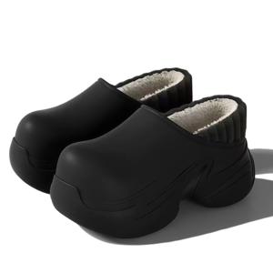 겨울 방한 여성 털 슬리퍼 퍼슈즈 8cm 통굽 키높이 방한부