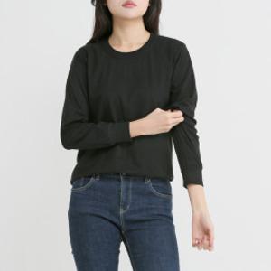 남자 여자 20수 베이직 기본 라운드 긴팔 무지티 면티 흰티