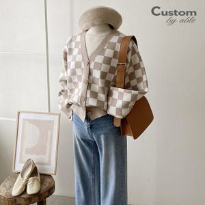 [한정/특가]체스 체크패턴 브이넥 가디건_[C2201CD005A]