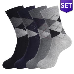 [쿠비카]신사 정장 아가일 중목 남성양말 5족 L426