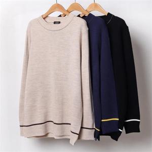 빅사이즈사랑해요 B772L202 한줄배색라운드롱니트 AP