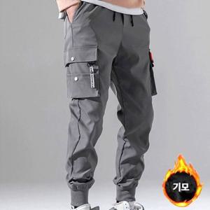 여자반바지 데일리 남성 겨울 외출 여행코디 기모안감 카고 바지