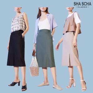 [홈쇼핑인기]샤샤 린넨 코튼 플레어 스커트