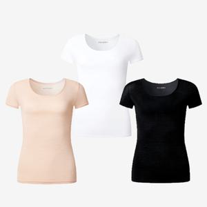 BYC 보디드라이 여성  U넥 3부 반팔 런닝 F1536