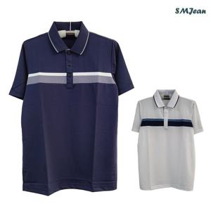 [에스엠진]SMJ1278 반팔 카라 티셔츠 중년 남성 카라티 여름