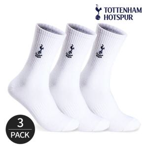 토트넘 스탠다드 자수로고 중목양말 3P_WH