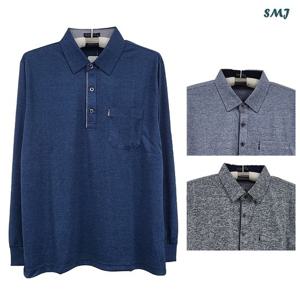 SMJ1288 남자 긴팔 카라티 스판 중년 남성 긴팔티 봄 가을